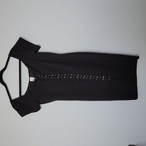 Libian Witchy Goth black Lace up front dress large